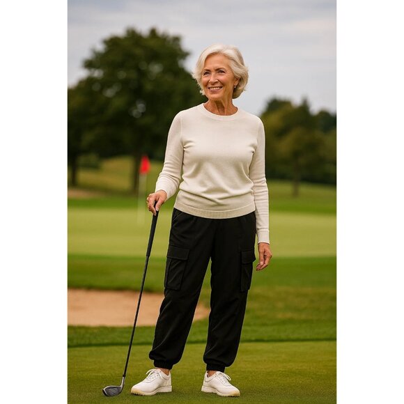 Chico’s Black Label tie pocket cargo black pants size 1 Medium - Picture 1 of 9